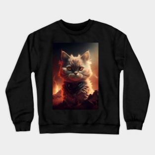 Explore the Cosmos with the Serious Cat from Mars Crewneck Sweatshirt